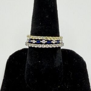 925 Sterling Silver 3 Stackable Rings Set Size 8 Acid Tested